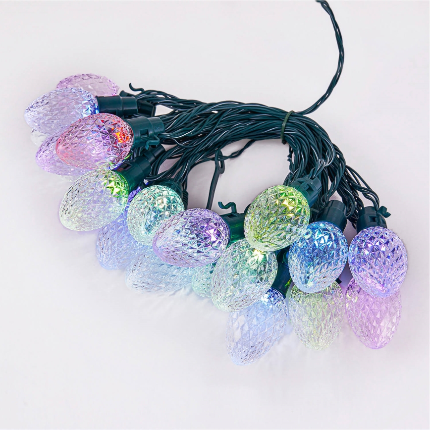 Twinkly - LED RGB Dimming Εξωτερικού χώρου Χριστουγεννιάτικη φωτεινή αλυσίδα FACETED 80xLED 26,5 m IP44 Wi-Fi