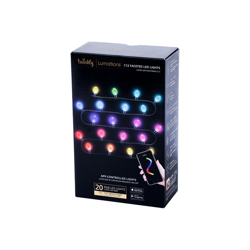 Twinkly - LED RGB Dimming Εξωτερικού χώρου Χριστουγεννιάτικη φωτεινή αλυσίδα FACETED 80xLED 26,5 m IP44 Wi-Fi