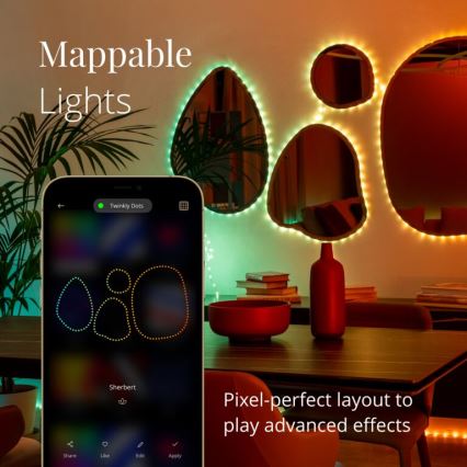 Twinkly - LED RGB Dimmable ταινία DOTS 60xLED 3 m Wi-Fi USB