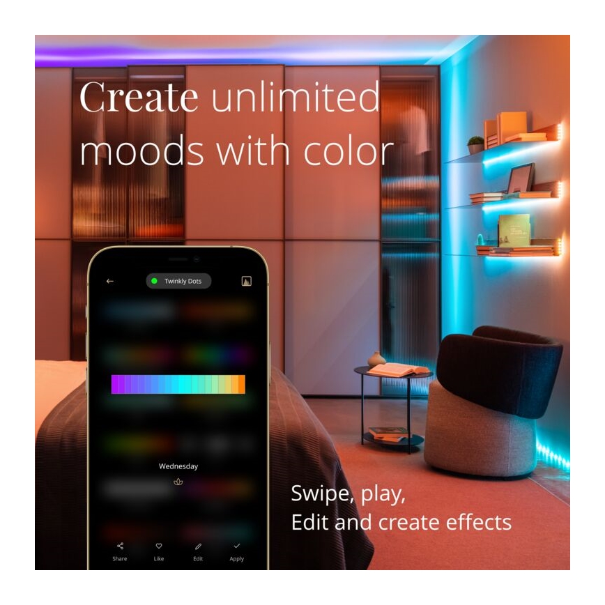 Twinkly - LED RGB Εξωτερικού χώρου dimming ταινία DOTS 200xLED 10 m IP44 Wi-Fi