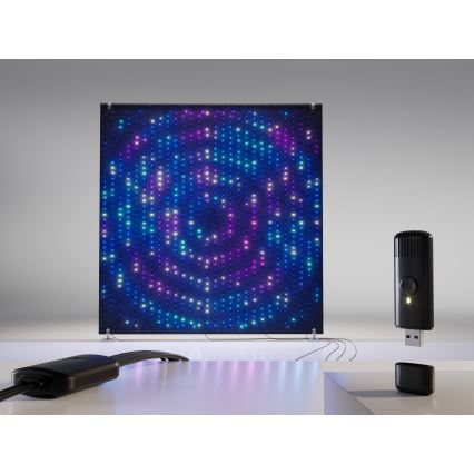 Twinkly - LED RGBW Ρυθμιζόμενο εξωτερικό χριστουγεννιάτικο σκηνικό LIGHTWALL 1120xLED 2,6x2,7 μ IP44 Wi-Fi + Music Dongle