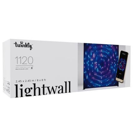Twinkly - LED RGBW Ρυθμιζόμενο εξωτερικό χριστουγεννιάτικο σκηνικό LIGHTWALL 1120xLED 2,6x2,7 μ IP44 Wi-Fi + Music Dongle