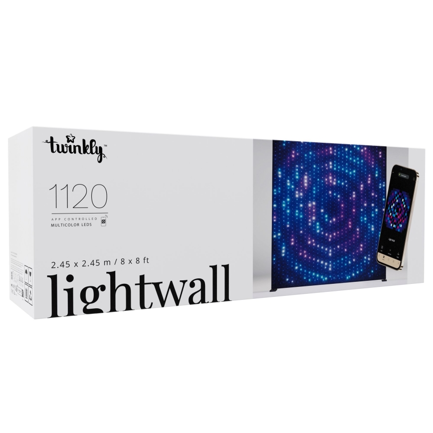 Twinkly - LED RGBW Ρυθμιζόμενο εξωτερικό χριστουγεννιάτικο σκηνικό LIGHTWALL 1120xLED 2,6x2,7 μ IP44 Wi-Fi + Music Dongle