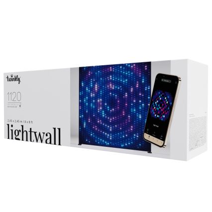 Twinkly - LED RGBW Ρυθμιζόμενο εξωτερικό χριστουγεννιάτικο σκηνικό LIGHTWALL 1120xLED 2,6x2,7 μ IP44 Wi-Fi + Music Dongle