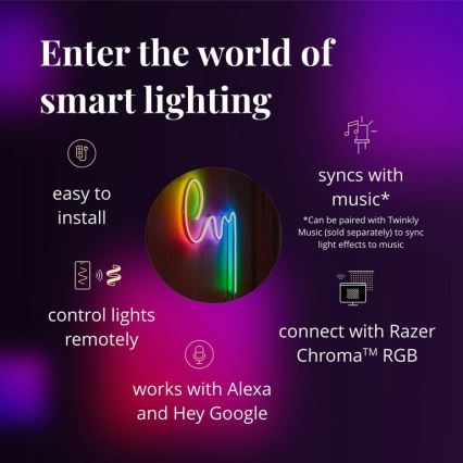 Twinkly - LED RGB Dimmable ταινία FLEX 200xLED 2 m Wi-Fi