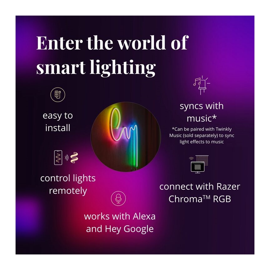 Twinkly - LED RGB Dimmable ταινία FLEX 200xLED 2 m Wi-Fi