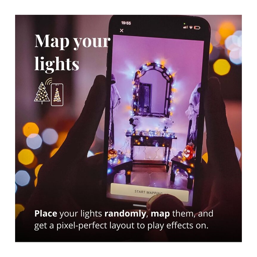 Twinkly - LED Dimming Εξωτερικού χώρου Χριστουγεννιάτικα λαμπάκια κουρτίνα ICICLE 190xLED 11,5m IP44 Wi-Fi