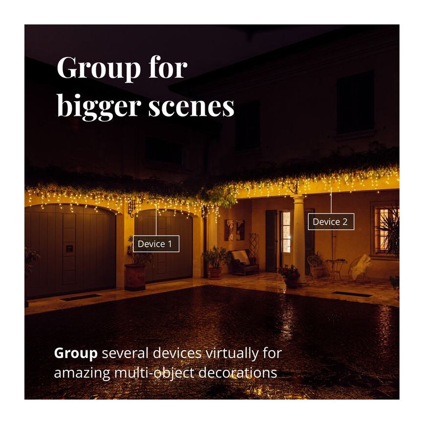 Twinkly - LED Dimming Εξωτερικού χώρου Χριστουγεννιάτικα λαμπάκια κουρτίνα ICICLE 190xLED 11,5m IP44 Wi-Fi