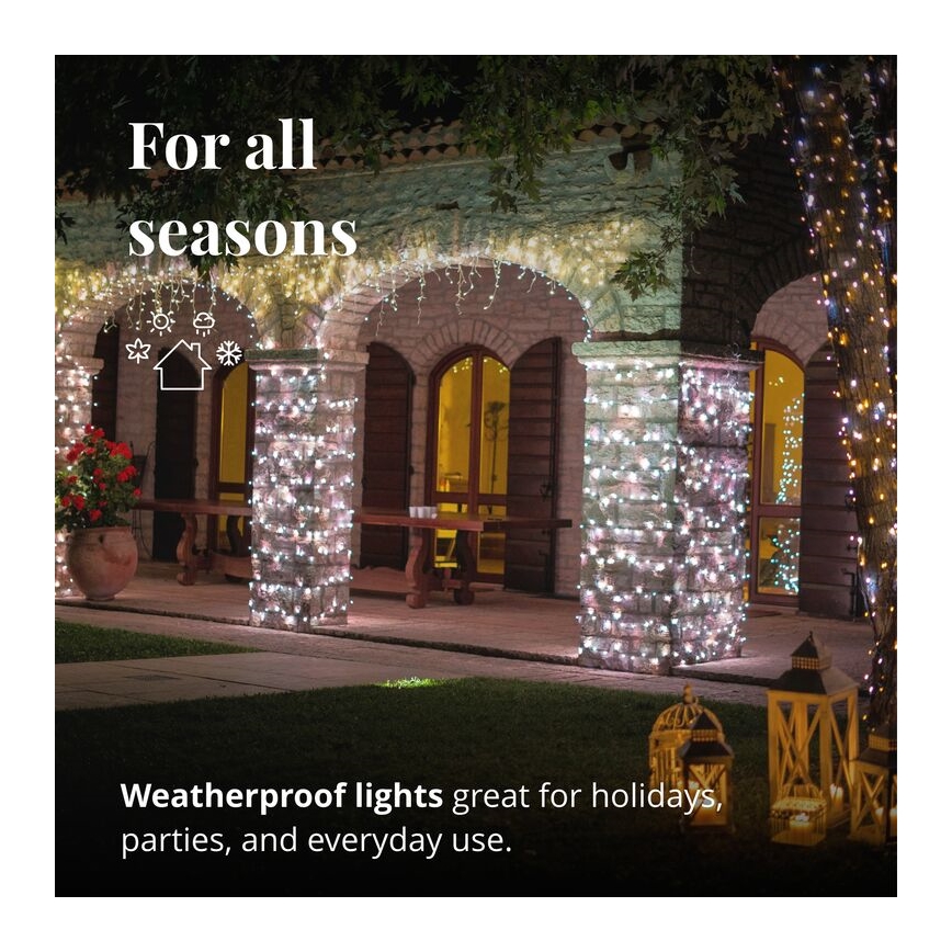 Twinkly - LED Dimming Εξωτερικού χώρου Χριστουγεννιάτικα λαμπάκια κουρτίνα ICICLE 190xLED 11,5m IP44 Wi-Fi