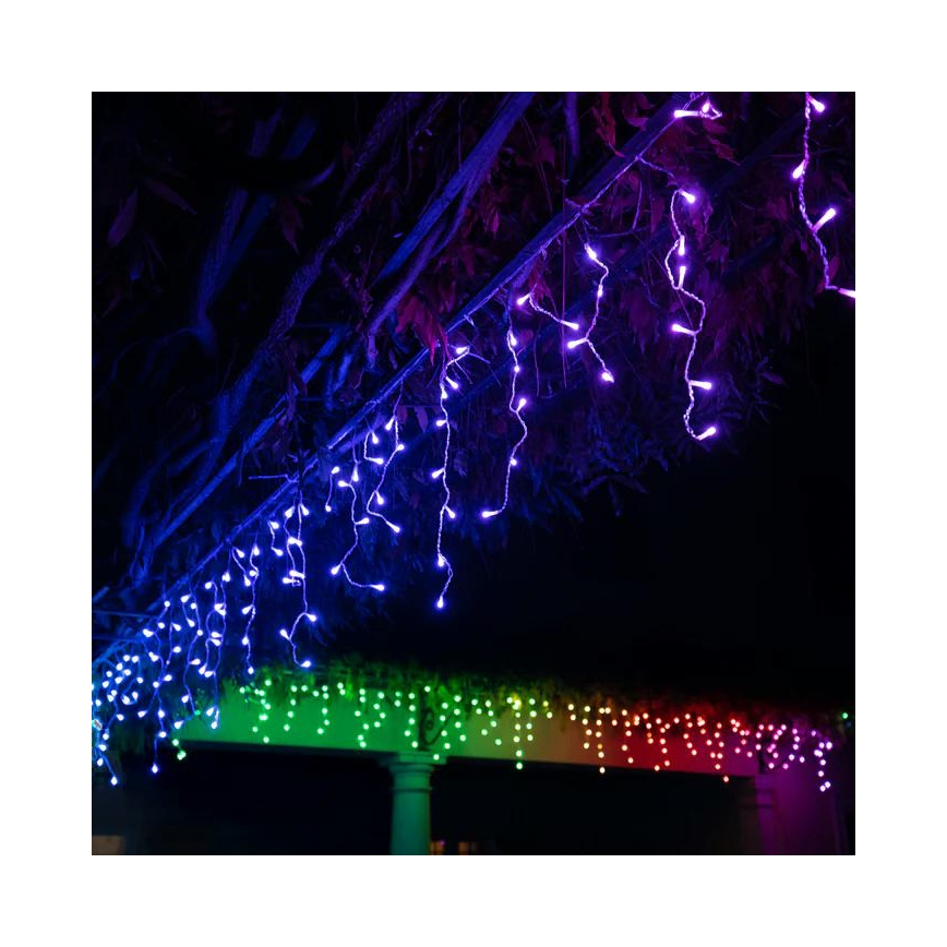 Twinkly - LED RGBW Dimming Εξωτερικού χώρου Χριστουγεννιάτικα λαμπάκια κουρτίνα ICICLE 190xLED 11,5m IP44 Wi-Fi