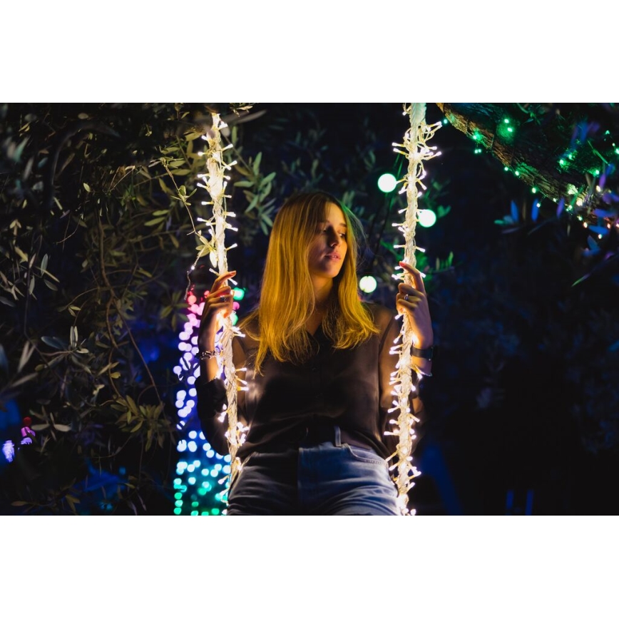 Twinkly - LED RGBW Dimming Εξωτερικού χώρου Χριστουγεννιάτικα λαμπάκια κουρτίνα ICICLE 190xLED 11,5m IP44 Wi-Fi
