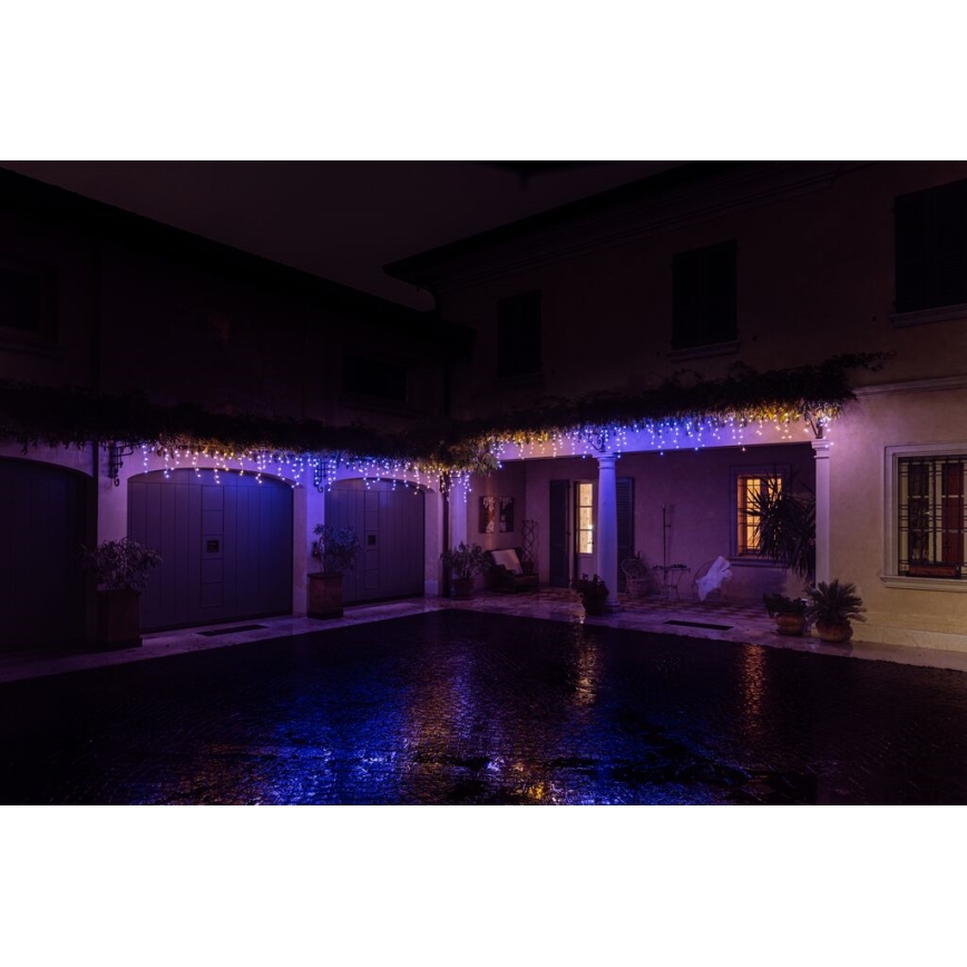 Twinkly - LED RGBW Dimming Εξωτερικού χώρου Χριστουγεννιάτικα λαμπάκια κουρτίνα ICICLE 190xLED 11,5m IP44 Wi-Fi