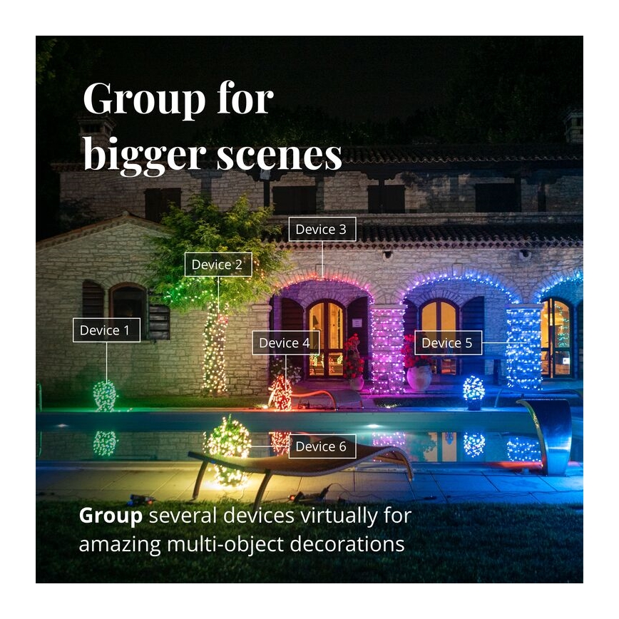 Twinkly - LED RGBW Dimming Εξωτερικού χώρου Χριστουγεννιάτικα λαμπάκια κουρτίνα ICICLE 190xLED 11,5m IP44 Wi-Fi