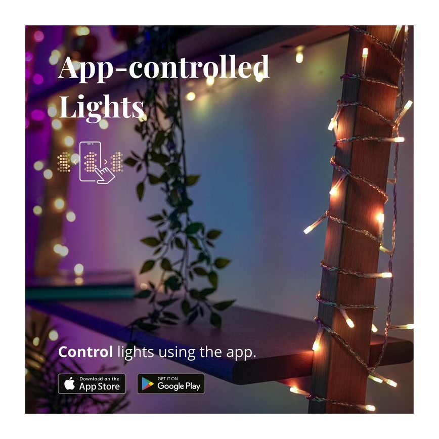 Twinkly - LED RGBW Dimming Εξωτερικού χώρου Χριστουγεννιάτικα λαμπάκια κουρτίνα ICICLE 190xLED 11,5m IP44 Wi-Fi