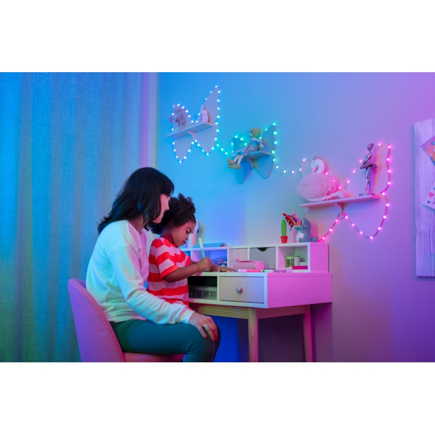 Twinkly - Ρυθμιζόμενη RGB LED Αλυσίδα CANDIES 200 LED 14 m USB Wi-Fi