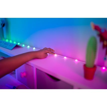 Twinkly - Ρυθμιζόμενη RGB LED Αλυσίδα CANDIES 200 LED 14 m USB Wi-Fi