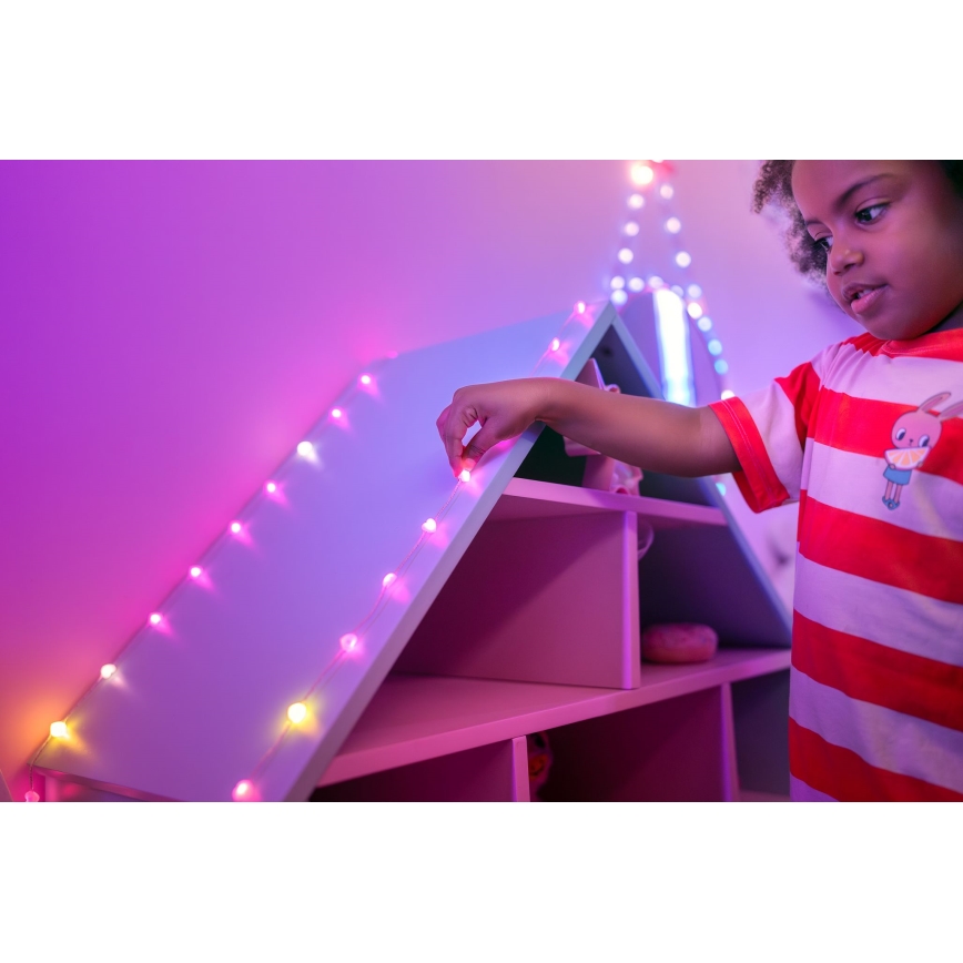 Twinkly - Ρυθμιζόμενη RGB LED Αλυσίδα CANDIES 200 LED 14 m USB Wi-Fi