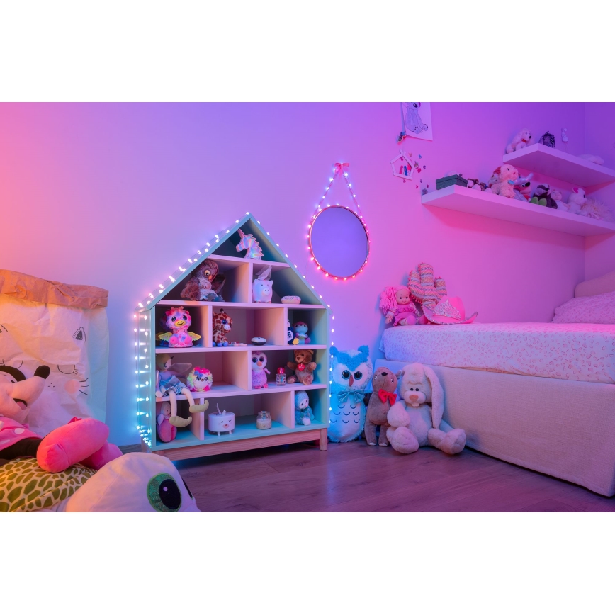 Twinkly - Ρυθμιζόμενη RGB LED Αλυσίδα CANDIES 200 LED 14 m USB Wi-Fi