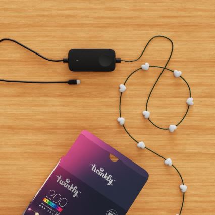 Twinkly - Ρυθμιζόμενη RGB LED Αλυσίδα CANDIES 200 LED 14 m USB Wi-Fi