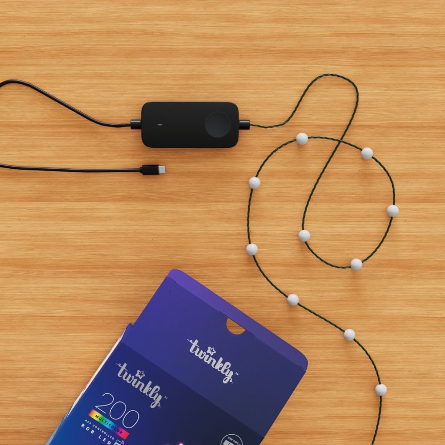 Twinkly - LED RGB Dimming Χριστουγεννιάτικη φωτεινή αλυσίδα CANDIES 200xLED 14 m USB Wi-Fi