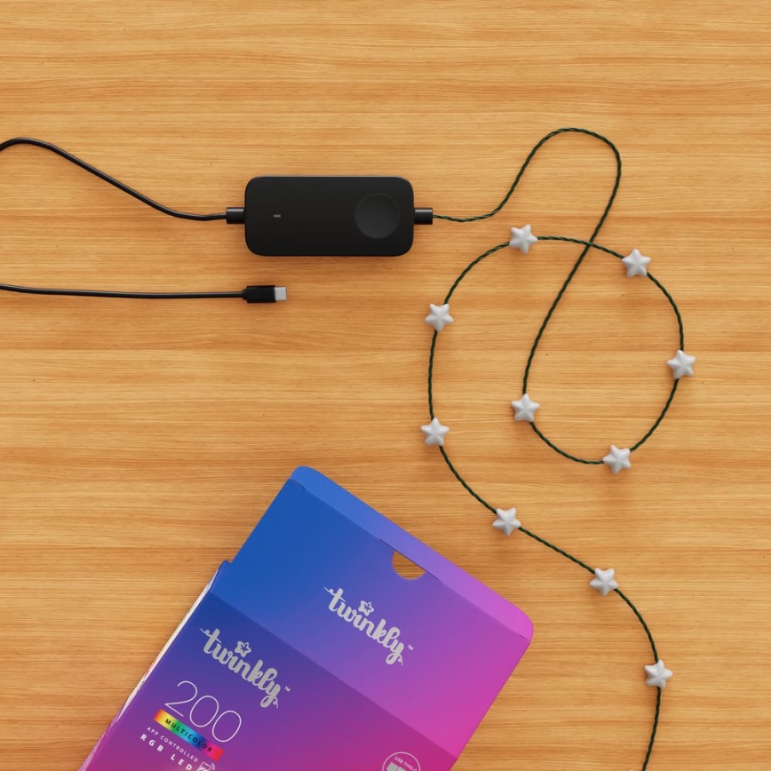 Twinkly - LED RGB ρυθμιζόμενη σειρά CANDIES 200xLED 14 m USB Wi-Fi