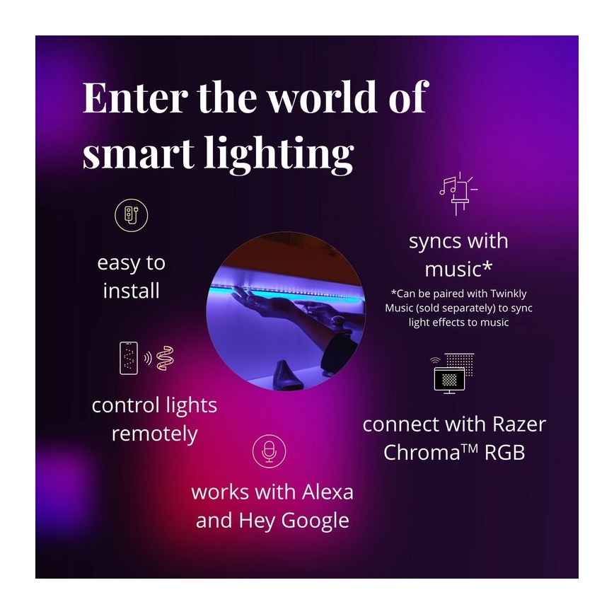 Twinkly - LED RGB Dimmable ταινία LINE 100xLED 1,5 m Wi-Fi