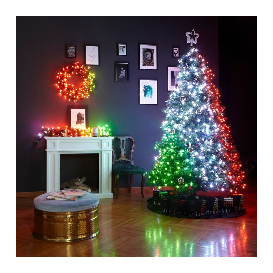 Twinkly - LED RGB Dimming Χριστουγεννιάτικο στεφάνι PRE-LIT WREATH 50xLED διάμετρος 61cm Wi-Fi