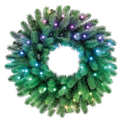 Twinkly - LED RGB Dimming Χριστουγεννιάτικο στεφάνι PRE-LIT WREATH 50xLED διάμετρος 61cm Wi-Fi