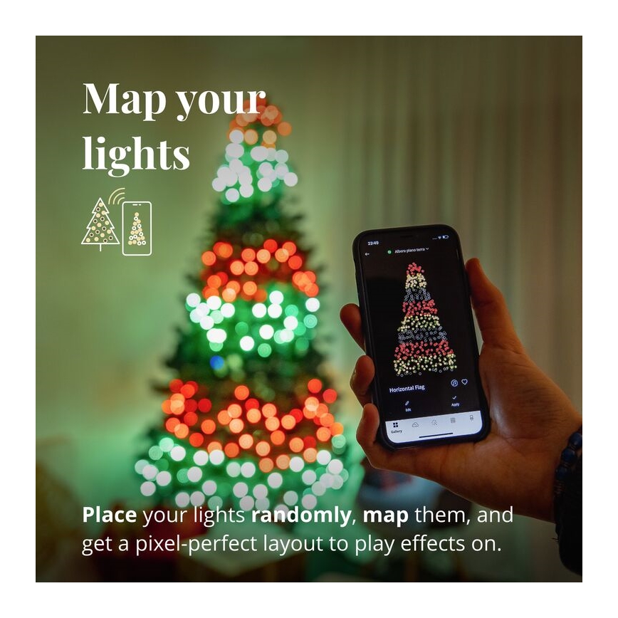 Twinkly - LED RGBW Ρυθμιζόμενη εξωτερική γιρλάντα STRINGS 250xLED 23,5m IP44 Wi-Fi