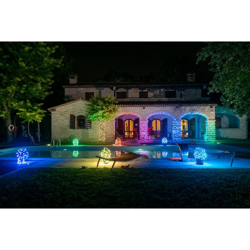 Twinkly - LED RGBW με ρύθμιση φωτεινότητας, εξωτερική χριστουγεννιάτικη γιρλάντα STRINGS 250xLED 23,5m IP44 Wi-Fi