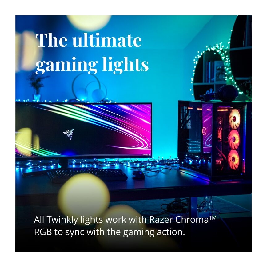 Twinkly - LED RGBW με ρύθμιση φωτεινότητας, εξωτερική χριστουγεννιάτικη γιρλάντα STRINGS 250xLED 23,5m IP44 Wi-Fi