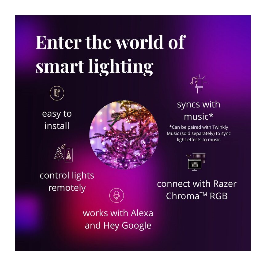 Twinkly - LED RGBW με ρύθμιση φωτεινότητας, εξωτερική χριστουγεννιάτικη γιρλάντα STRINGS 250xLED 23,5m IP44 Wi-Fi
