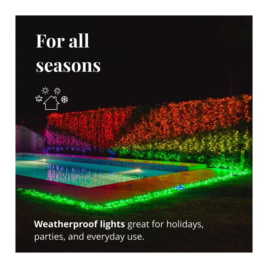 Twinkly - LED RGBW με ρύθμιση φωτεινότητας, εξωτερική χριστουγεννιάτικη γιρλάντα STRINGS 250xLED 23,5m IP44 Wi-Fi