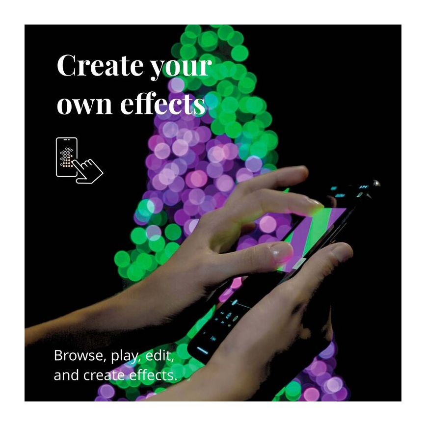 Twinkly - LED RGBW με ρύθμιση φωτεινότητας, εξωτερική χριστουγεννιάτικη γιρλάντα STRINGS 250xLED 23,5m IP44 Wi-Fi