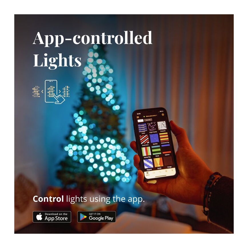 Twinkly - Ρυθμιζόμενη LED RGBW εξωτερική χριστουγεννιάτικη γιρλάντα STRINGS 250xLED 23,5μ IP44 Wi-Fi