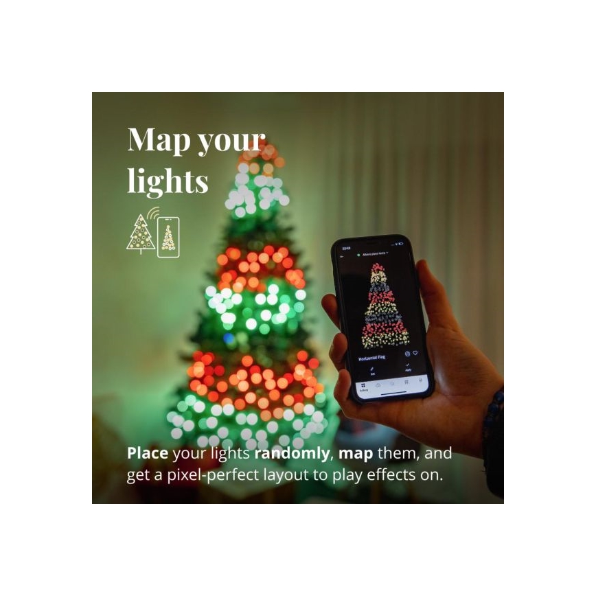 Twinkly - LED RGBW Ρυθμιζόμενη εξωτερική γιρλάντα STRINGS 250xLED 23,5m IP44 Wi-Fi