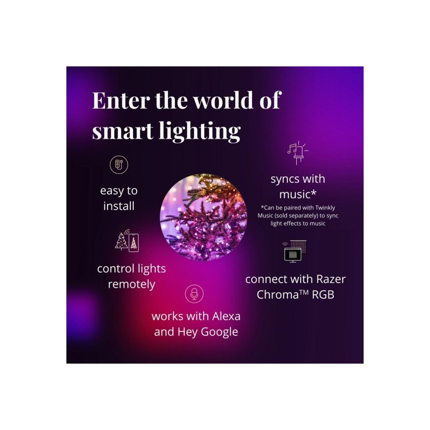 Twinkly - LED RGBW Χριστουγεννιάτικα λάμπακια εξωτερικού χώρου STRINGS 250xLED 23,5m IP44 Wi-Fi