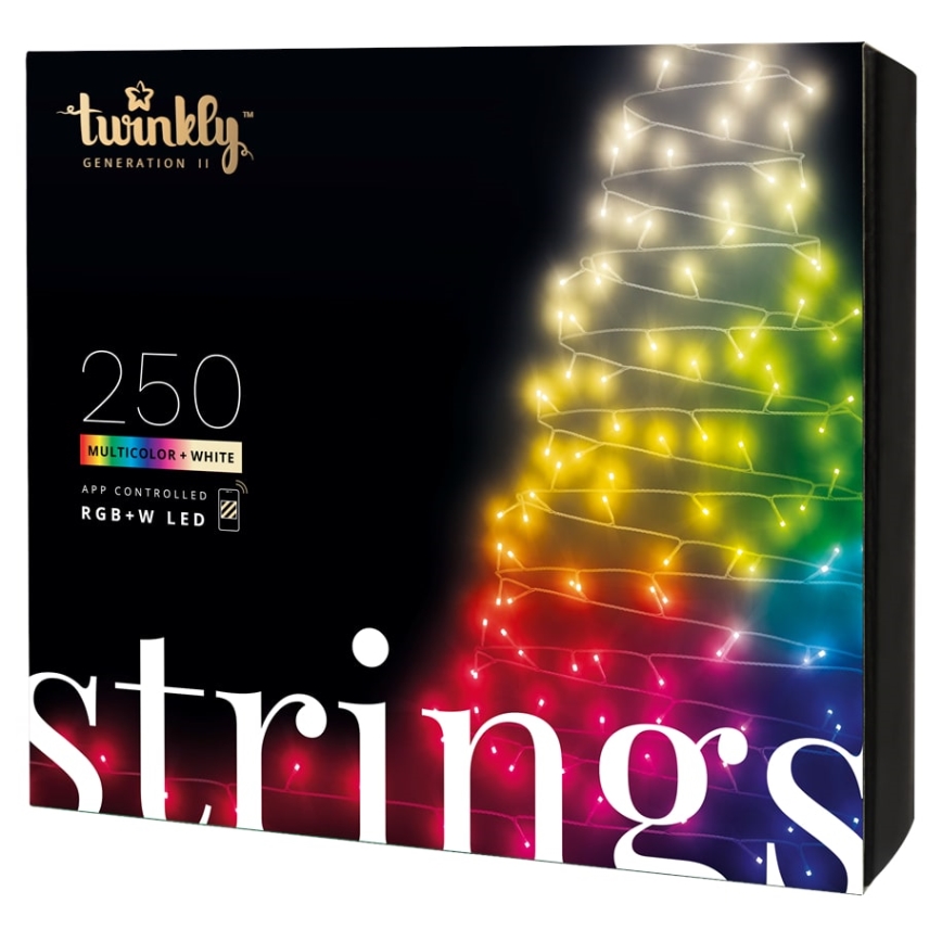 Twinkly - LED RGBW Χριστουγεννιάτικα λάμπακια εξωτερικού χώρου STRINGS 250xLED 23,5m IP44 Wi-Fi
