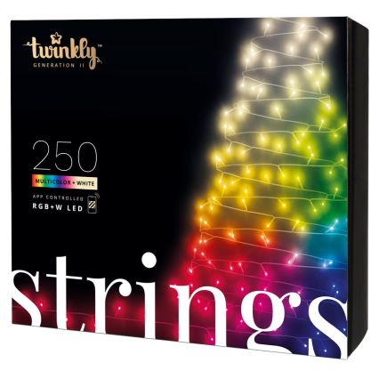 Twinkly - LED RGBW Ρυθμιζόμενα χριστουγεννιάτικα φωτάκια για εξωτερική χρήση STRINGS 250xLED 23,5m IP44 Wi-Fi