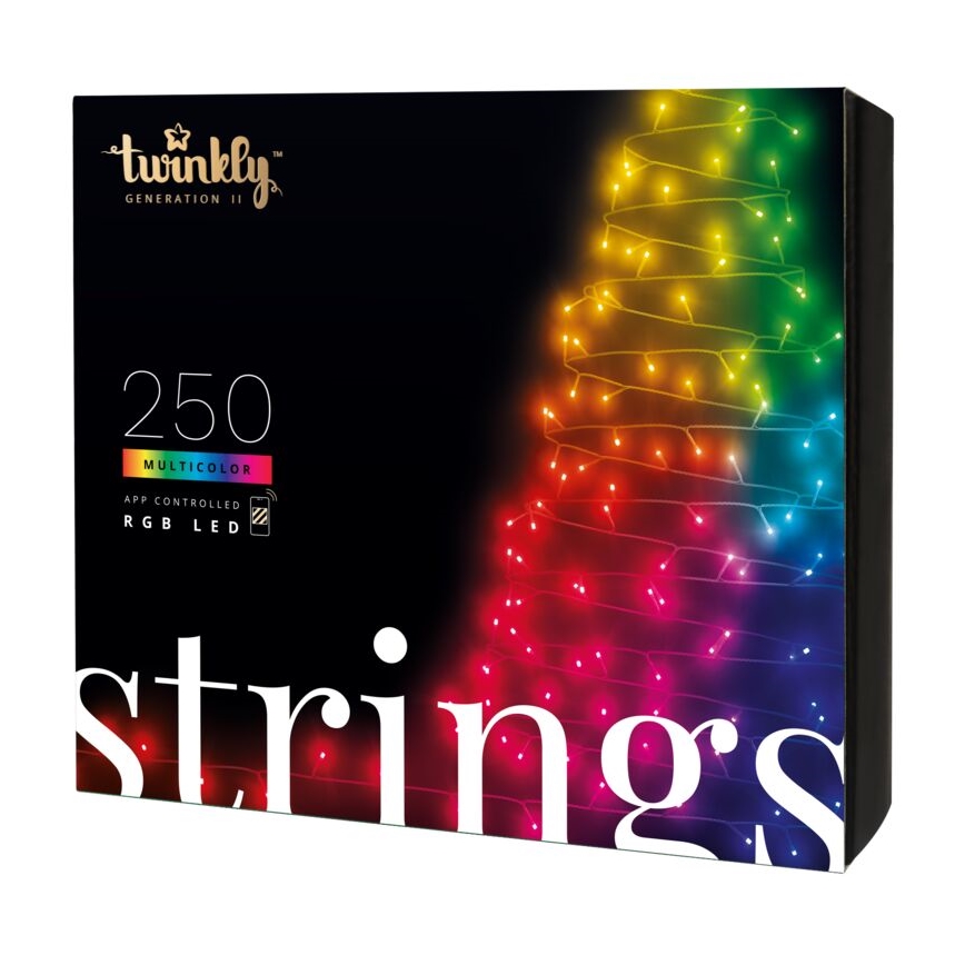 Twinkly - LED RGB Ρυθμιζόμενη εξωτερική γιρλάντα STRINGS 250xLED 23,5m IP44 Wi-Fi