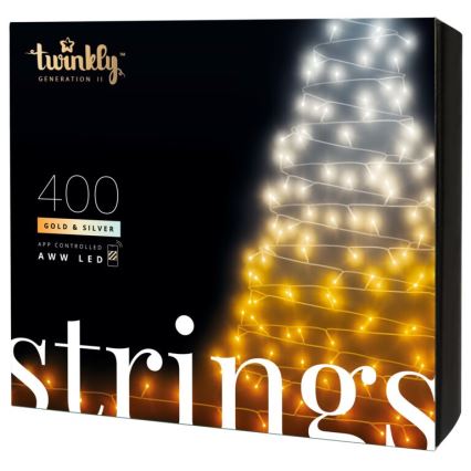 Twinkly - LED Dimming Εξωτερικού χώρου Χριστουγεννιάτικη φωτεινή αλυσίδα STRINGS 400xLED 35,5m IP44 Wi-Fi