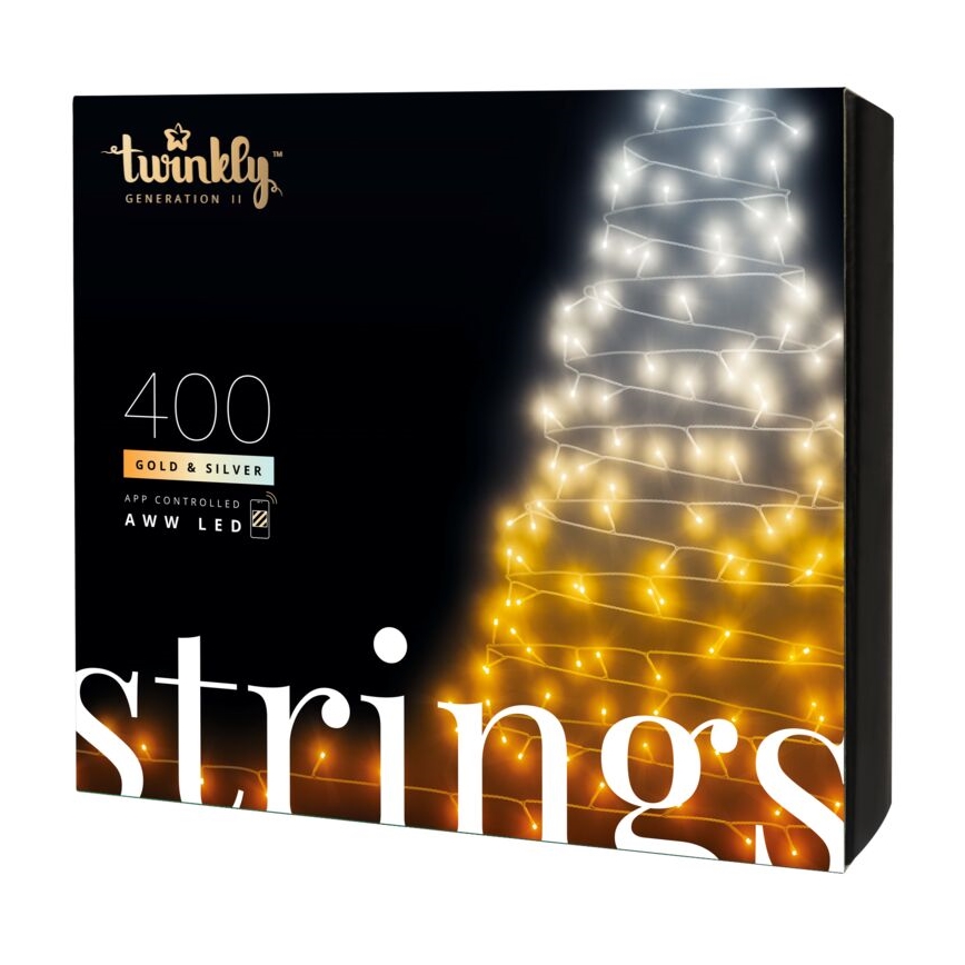 Twinkly - LED Dimming Εξωτερικού χώρου Χριστουγεννιάτικη φωτεινή αλυσίδα STRINGS 400xLED 35,5m IP44 Wi-Fi