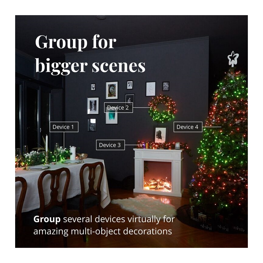 Twinkly - LED RGBW Dimming Εξωτερικού χώρου Χριστουγεννιάτικη φωτεινή αλυσίδα STRINGS 400xLED 35,5m IP44 Wi-Fi