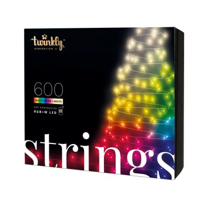 Twinkly - LED RGBW Dimming Εξωτερικού χώρου Χριστουγεννιάτικη φωτεινή αλυσίδα STRINGS 600xLED 51,5m IP44 Wi-Fi
