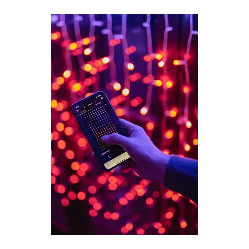 Twinkly - LED RGBW Dimming Εξωτερικού χώρου Χριστουγεννιάτικα λαμπάκια κουρτίνα CURTAIN 210xLED 6,1m IP44 Wi-Fi