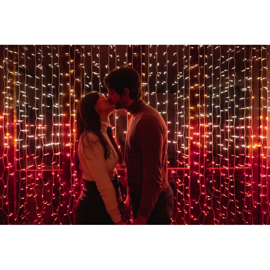Twinkly - LED RGBW Dimming Εξωτερικού χώρου Χριστουγεννιάτικα λαμπάκια κουρτίνα CURTAIN 210xLED 6,1m IP44 Wi-Fi