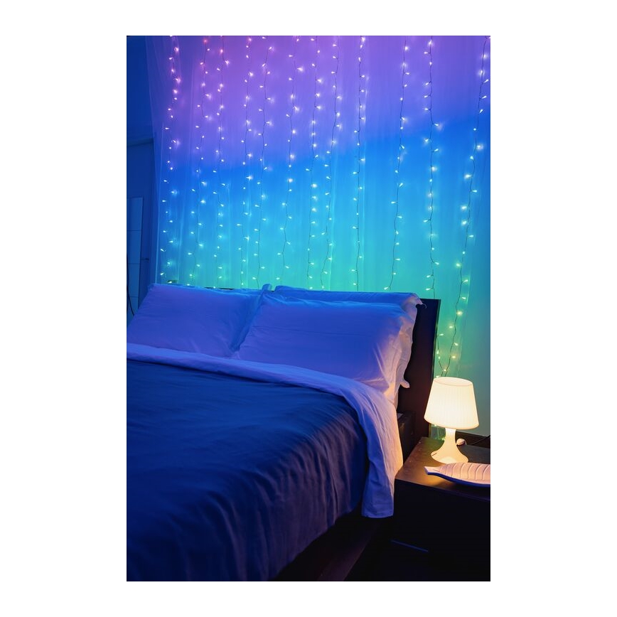 Twinkly - LED RGBW Dimming Εξωτερικού χώρου Χριστουγεννιάτικα λαμπάκια κουρτίνα CURTAIN 210xLED 6,1m IP44 Wi-Fi