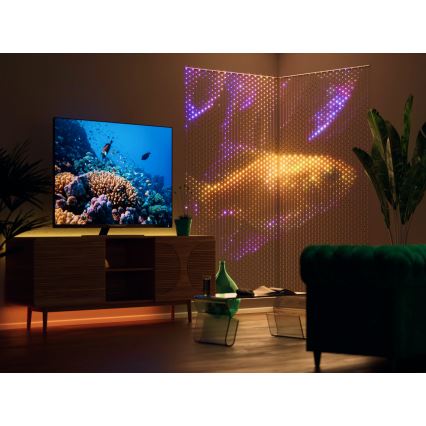 Twinkly - Ρυθμιζόμενος LED RGB Χριστουγεννιάτικος Καταρράκτης MATRIX 480xLED 1x1 μ Wi-Fi