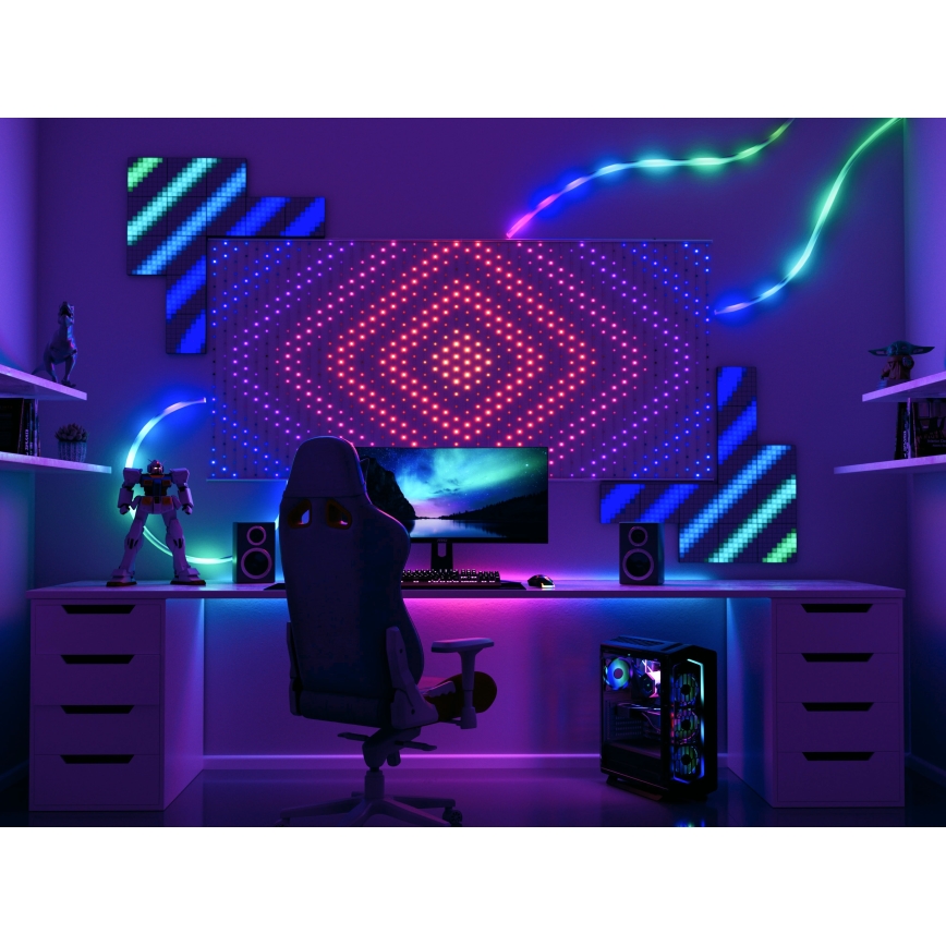 Twinkly - Ρυθμιζόμενος LED RGB Χριστουγεννιάτικος Καταρράκτης MATRIX 480xLED 1x1 μ Wi-Fi