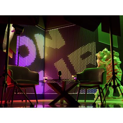 Twinkly - Ρυθμιζόμενος LED RGB Χριστουγεννιάτικος Καταρράκτης MATRIX 480xLED 1x1 μ Wi-Fi